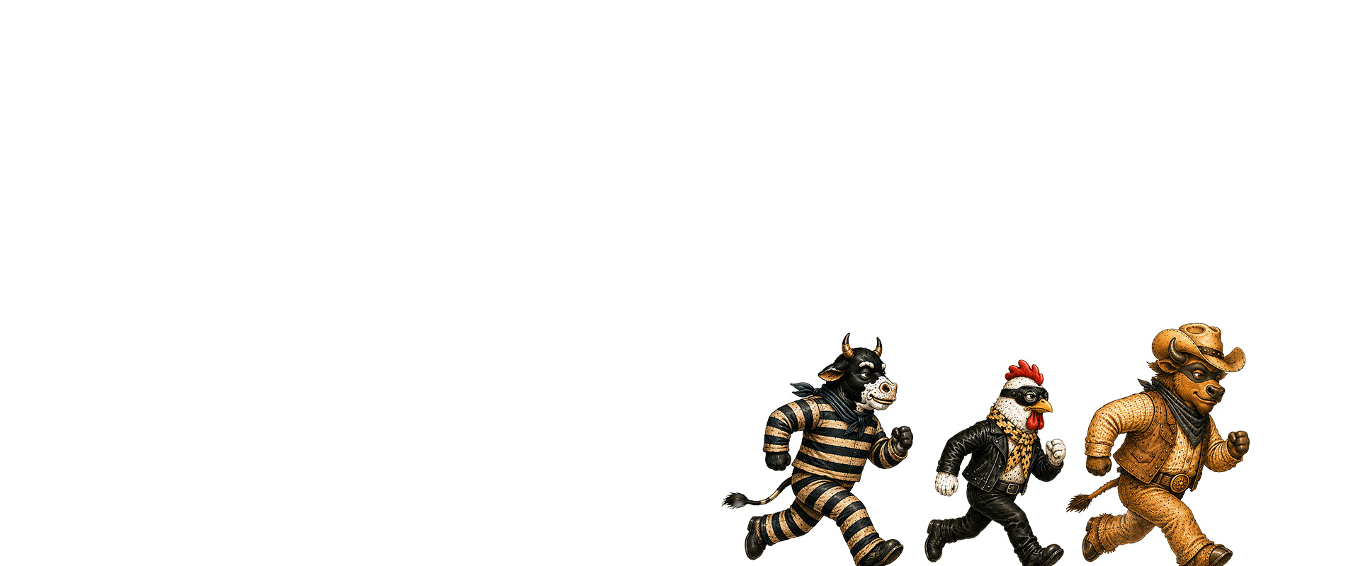 accomplice team running together bottom right corner