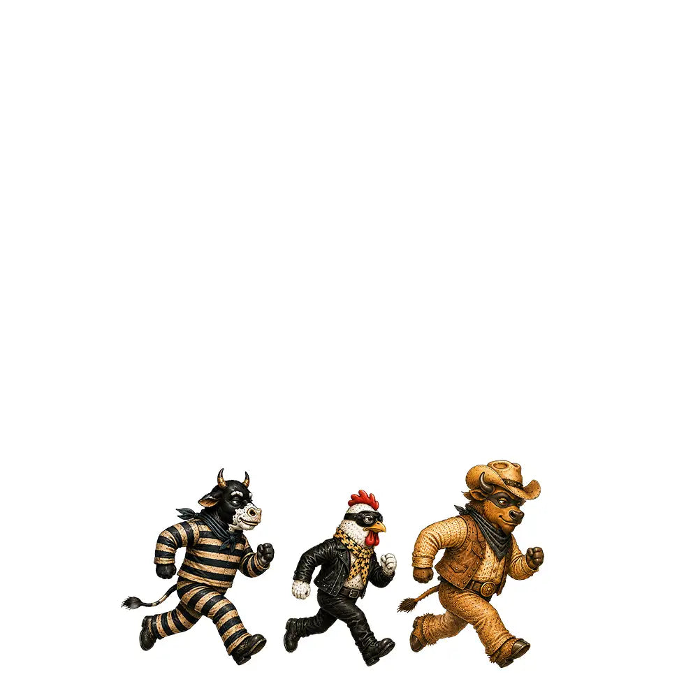 accomplice team running together along the center bottom